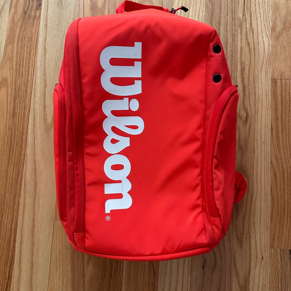 Wilson Super Tour Red Tennis Backpack with Fixed Top Strap